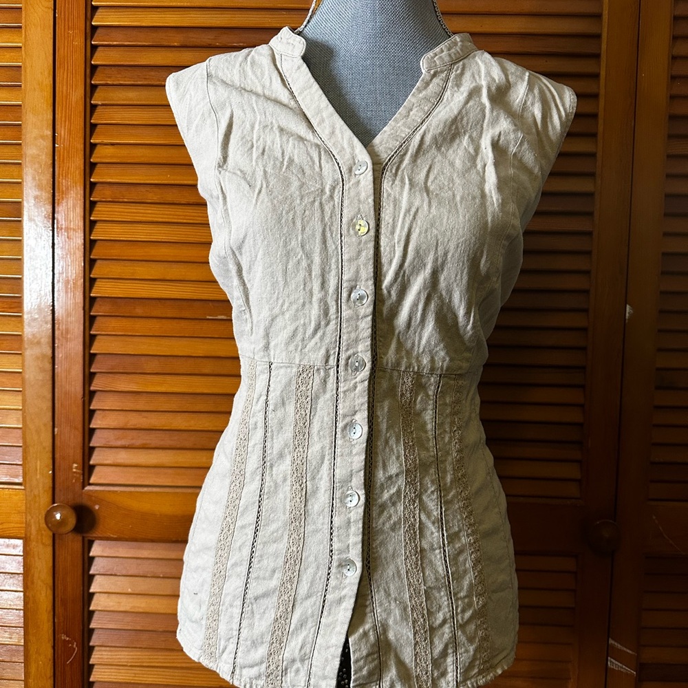 White Stag Linen Corset Fairy Boho Sleeveless Tank